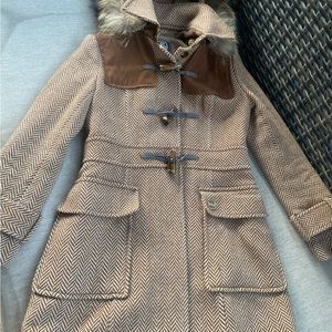 PRICH WOOL COAT chevron pattern